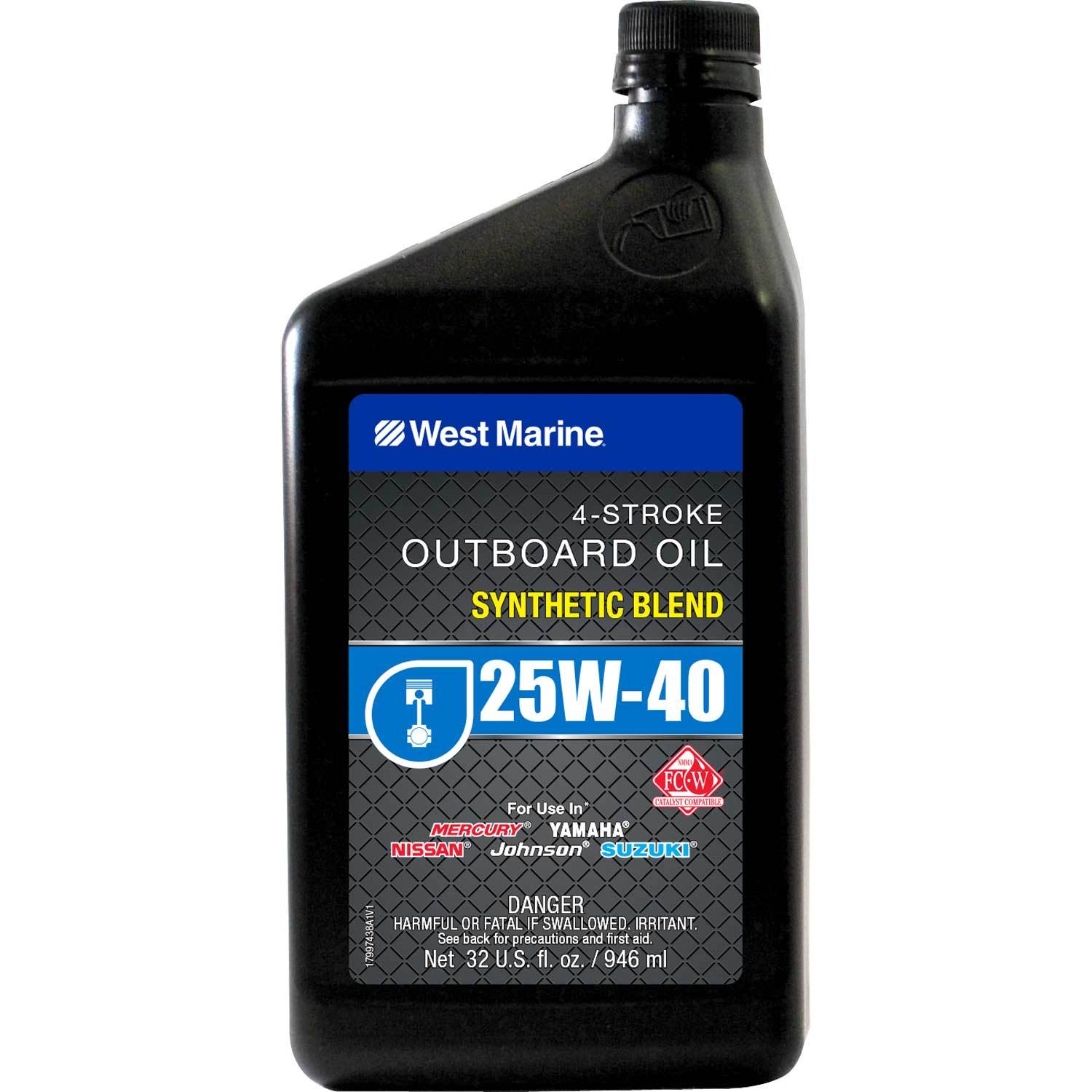 West Marine W Stroke Synthetic Blend Marine Engine Oil Quart