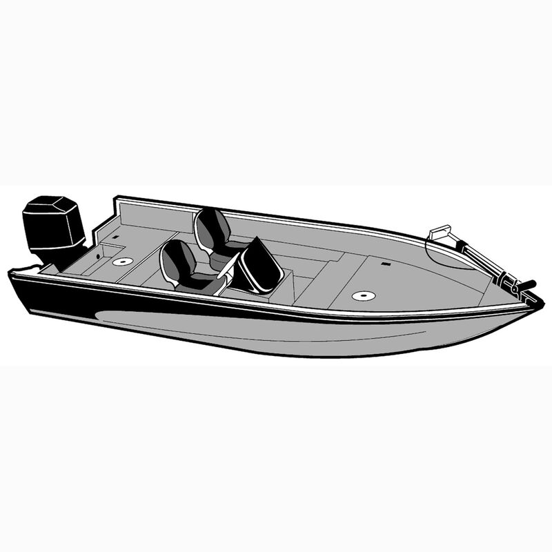 CARVER 16'6 Styled-to-Fit Boat Cover for Narrow V-Hull Fishing Boats with  Side Console