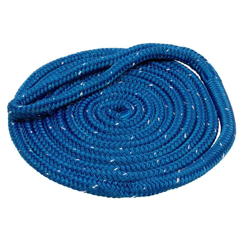 1/2 Inch 20 FT Double Braid Nylon Dock Line Mooring Rope Boat Rope Blue  2PACK