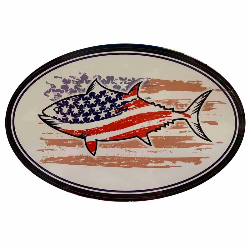WEST MARINE Fish Flag USA Removable/Restickable Boat Sticker