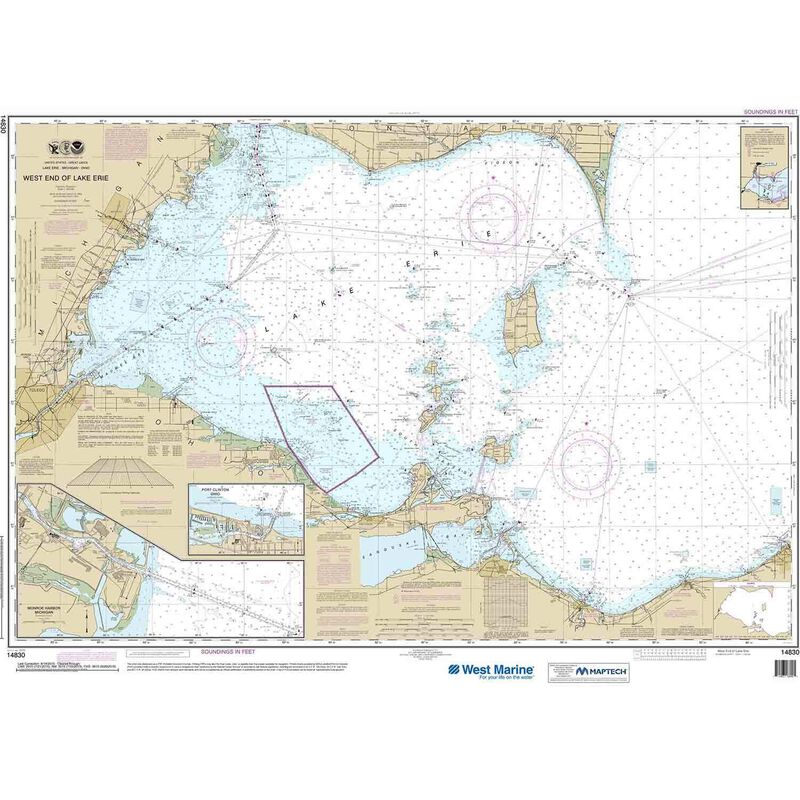 Erie Fishing Map, Lake-Eastern Basin (Sturgeon Point-Point Abino - NY/ONT)