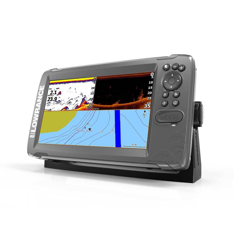 LOWRANCE HOOK² 9 Fishfinder/Chartplotter Combo with SplitShot Transducer  and US/CAN NAV+ Charts