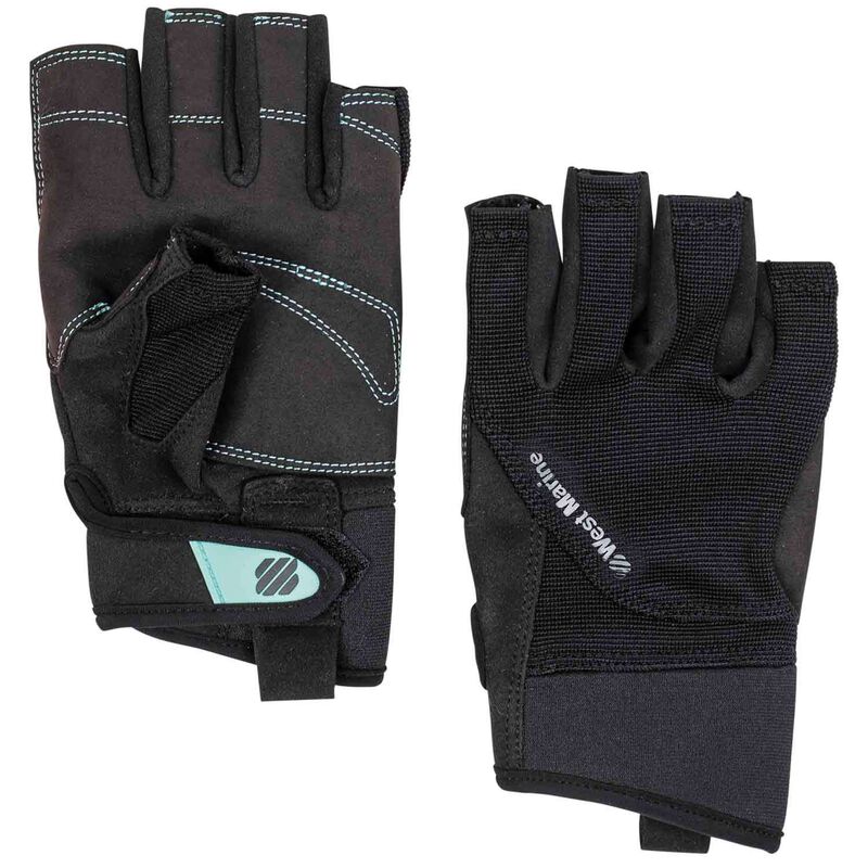 Sailing Gloves Sticky Palm Gripy Glove Yachting Kayak Dinghy Fishing Short Finger Black / White, M, Size: Medium