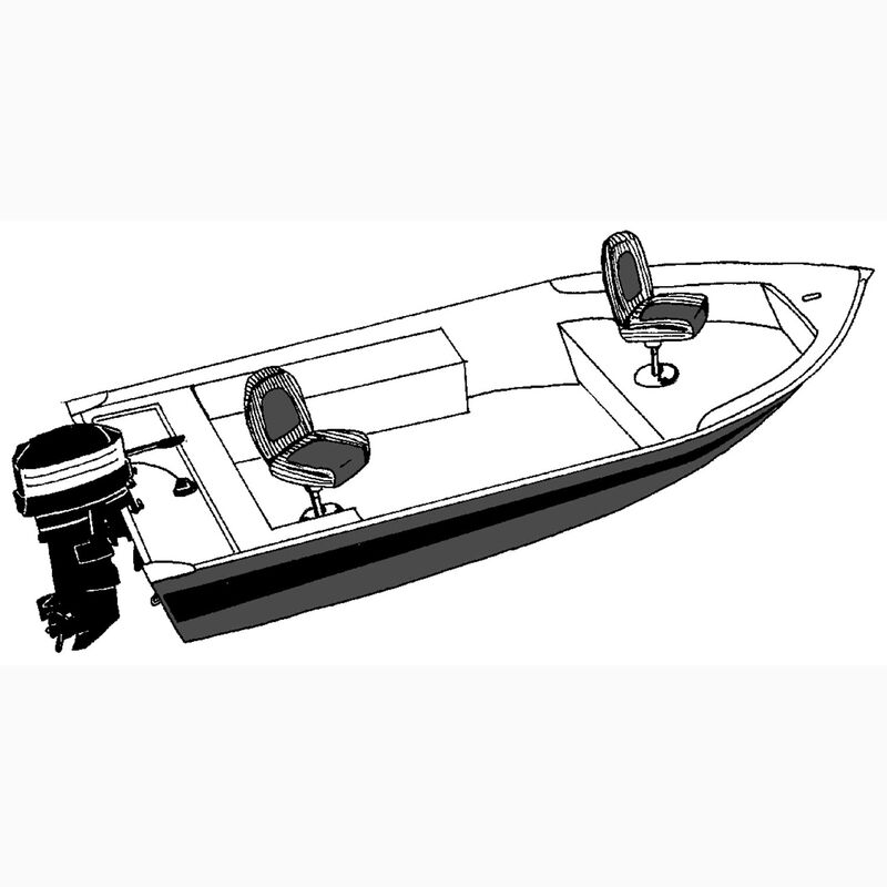 CARVER Styled-to-Fit Boat Cover for Narrow V-Hull Fishing Boats O/B