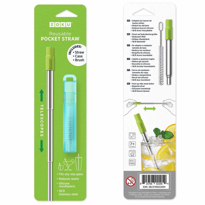 Williams Sonoma Zoku Reusable Straws, Set of 3