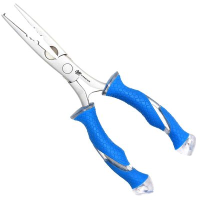 Fishing Pliers Saltwater Braid Cutter Hook Remover, Aluminum Needle Nose  Slit Ring Pliers with Sheath and Lanyard,Fishing Gifts for Men(Blue)