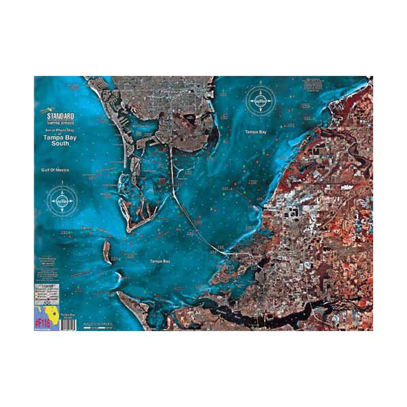 STANDARD MAPPING SERVICE Tampa Bay South Laminated Map | West Marine