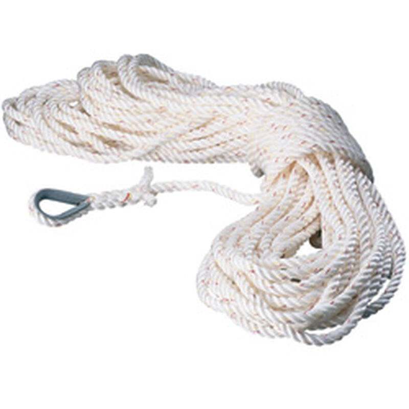 1/2 Inch 200FT Boat Anchor Rope Braid Boat Anchor Line W/ Thimble White  5850LB