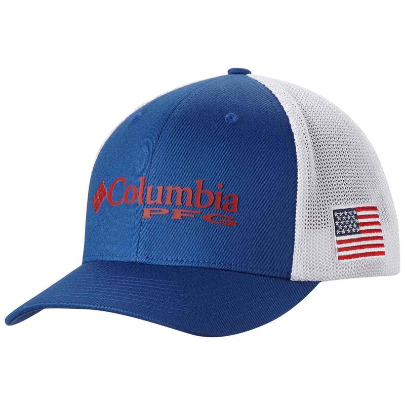 Columbia PFG Mesh Fish Flag Ball Cap - Titanium/White - S-M