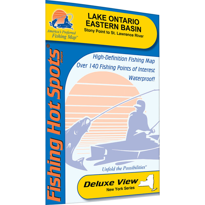 FISHING HOT SPOTS Ontario Fishing Map, Lake (Stony Point to St. Lawrence  River) Fishing Map