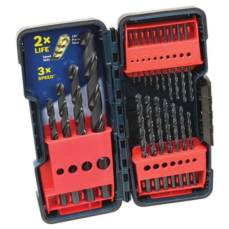 Black Oxide Drill Bit Set, 21 Piece