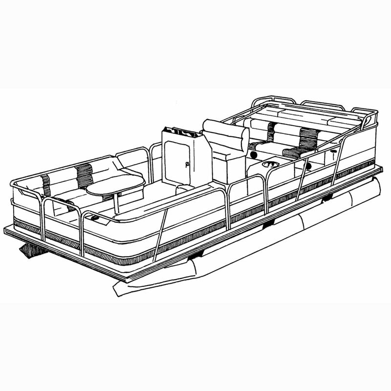 CARVER Styled-to-Fit Boat Cover for Pontoon Boats with Bimini Top and Rails  that Fully Enclose Deck