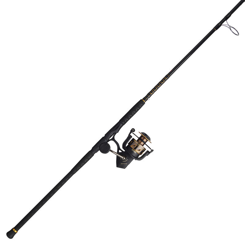  PENN Fishing Battle Spinning Reel And Fishing Rod Combo,  Black/white/blue, 8000 Reel Size - 10 - Heavy - 2pc
