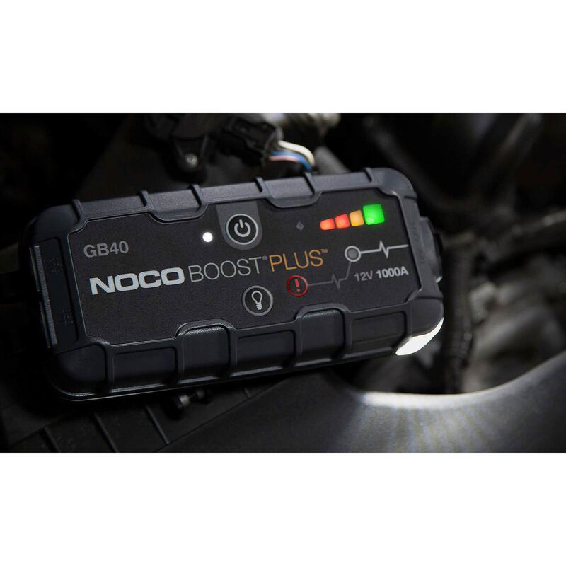 NOCO GB40 Boost+ 1000-amp jump starter and portable power bank at