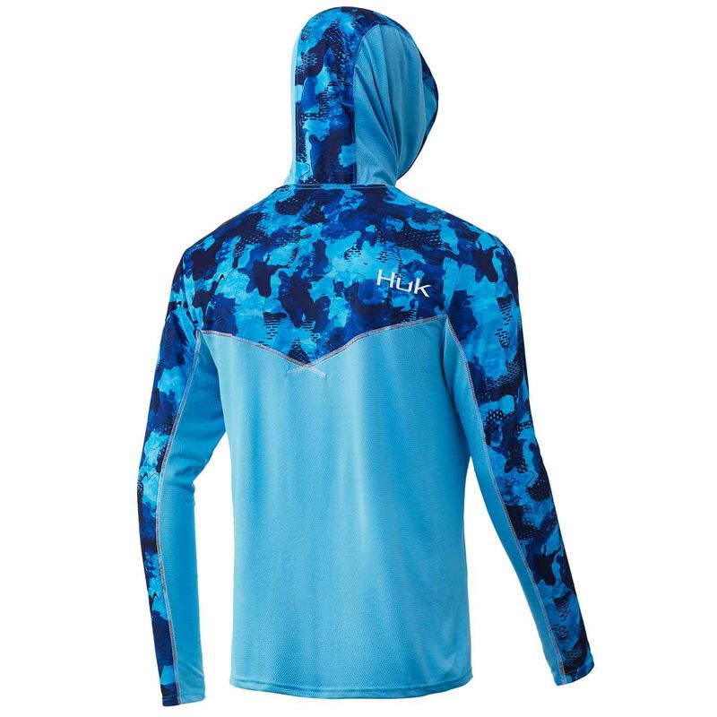 HUK Men's Icon X Refraction Camo Hooded Shirt