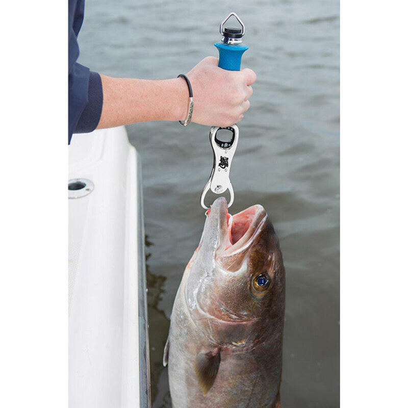 GHOTDA Weigh Fish Grip Lip with Scale Ruler Aluminum Alloy Fish