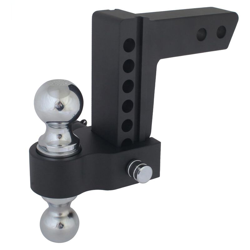 Trailer Valet Blackout 8,000 lbs / 10,000 lbs Capacity Adjustable Drop Hitch, 2 inch and 2-5/16 inch Ball - 0-6 inch Drop