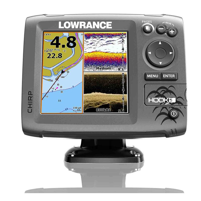 LOWRANCE Hook-5 Fishfinder/Chartplotter with CHIRP Transducer, Nautic  Insight™ Pro Charts