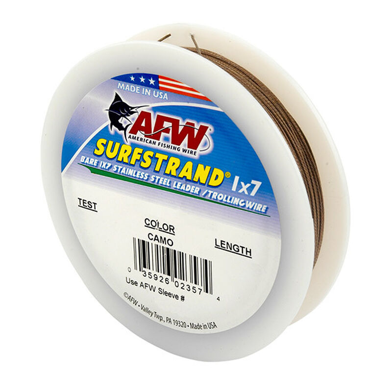 AMERICAN FISHING WIRE Surfstrand® Bare 1x7 Stainless Steel Wire Leader,  300', Camo, 40 lbs.