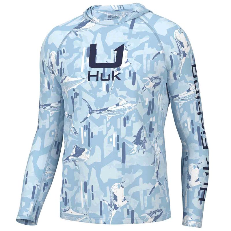 Huk Men's KC Icon Apex Vert Hoodie, XL, Ice Water