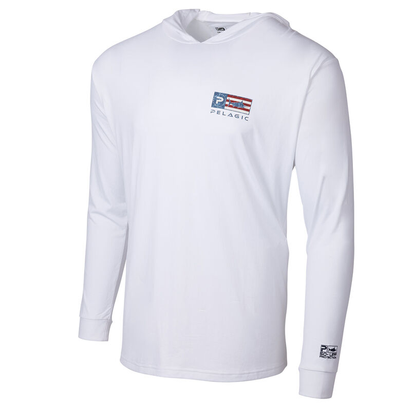 PELAGIC Men's Americamo Aquatek Icon Hooded Shirt | West Marine