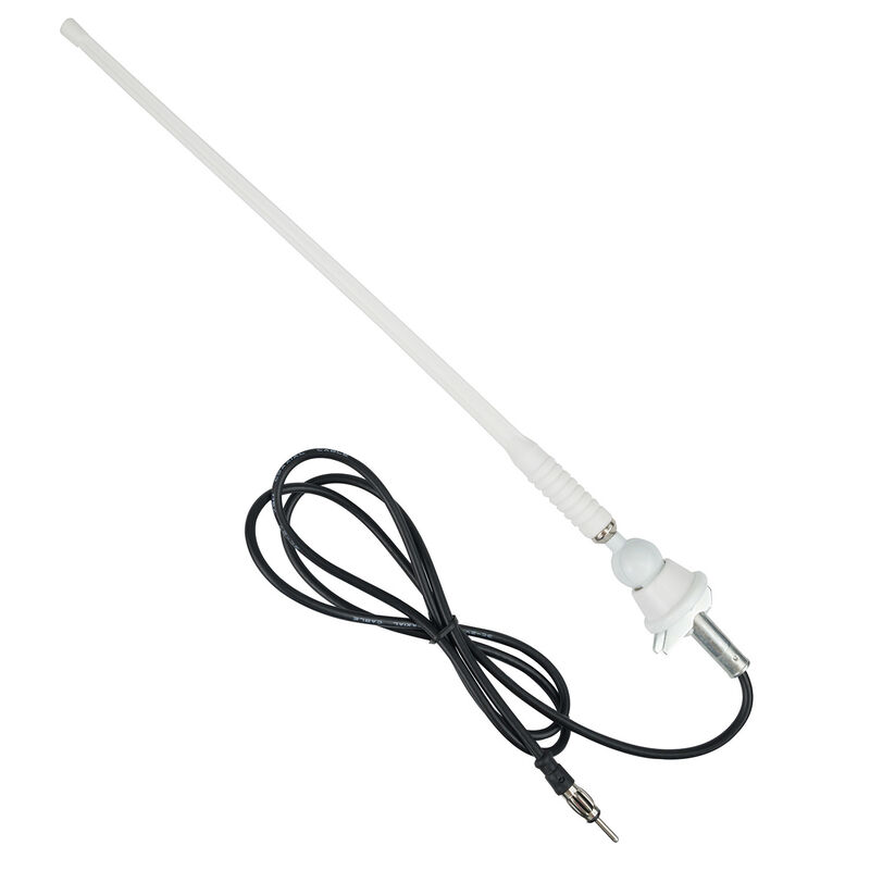 DUAL Universal Rubber Mast AM/FM Antenna, White