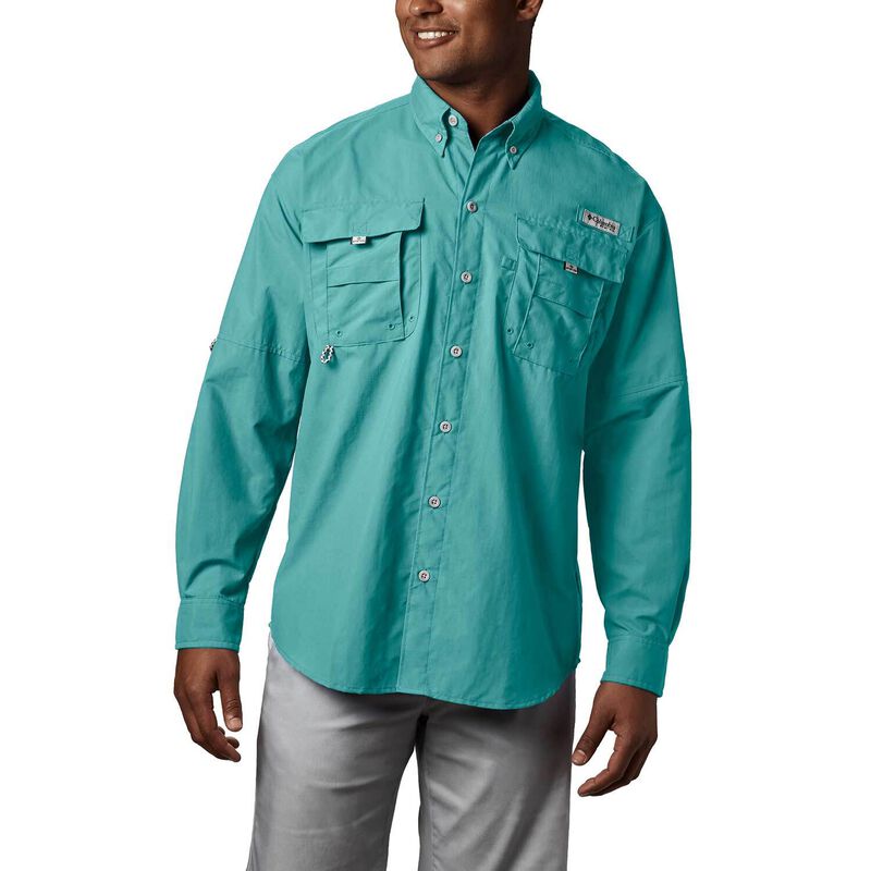 Columbia Men's Bahama II Long-Sleeve Shirt, Gulf Stream, M
