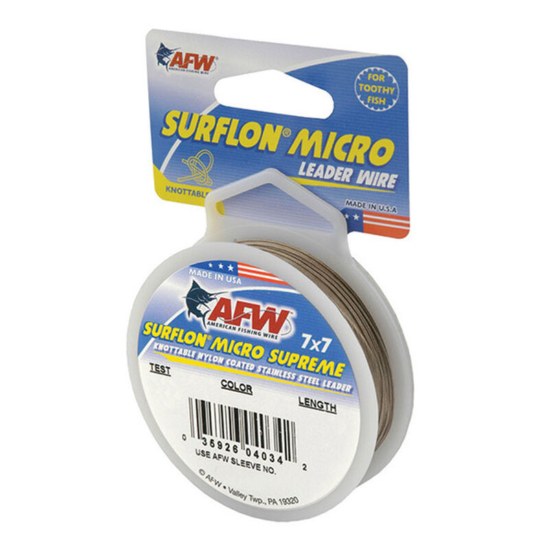AMERICAN FISHING WIRE Surflon Micro Supreme Knottable Nylon Coated  Stainless Leader, 16', Camo Brown, 20 lbs.