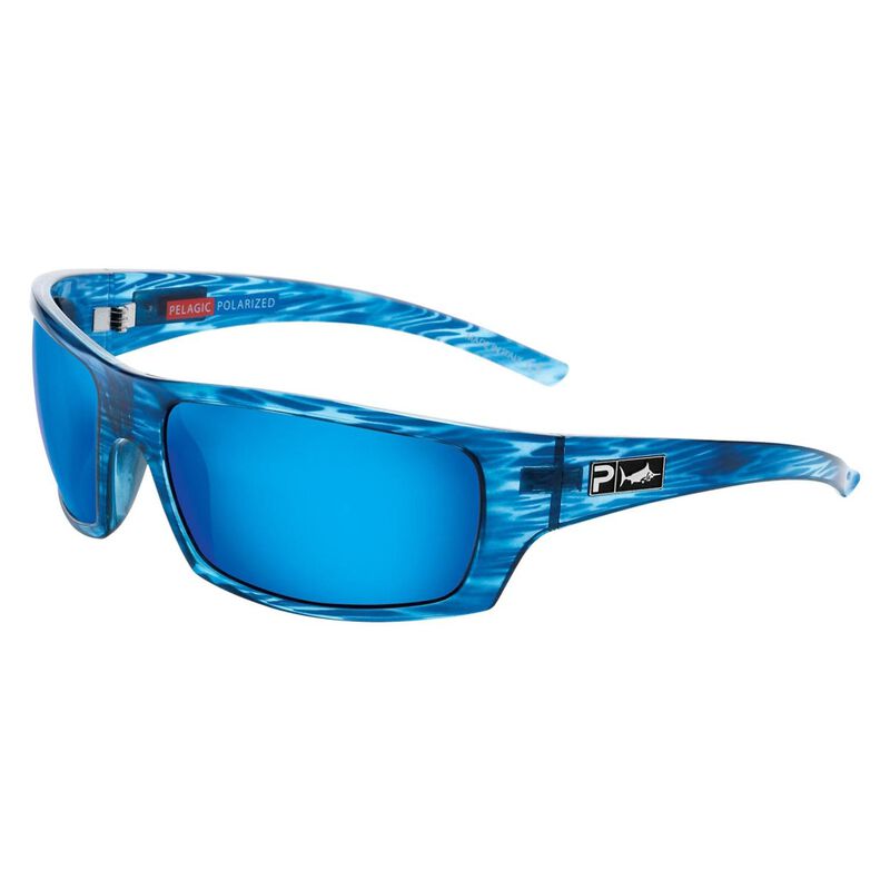 Pelagic Pursuit Polarized Sunglasses Black Blue Mirror Polarized Man