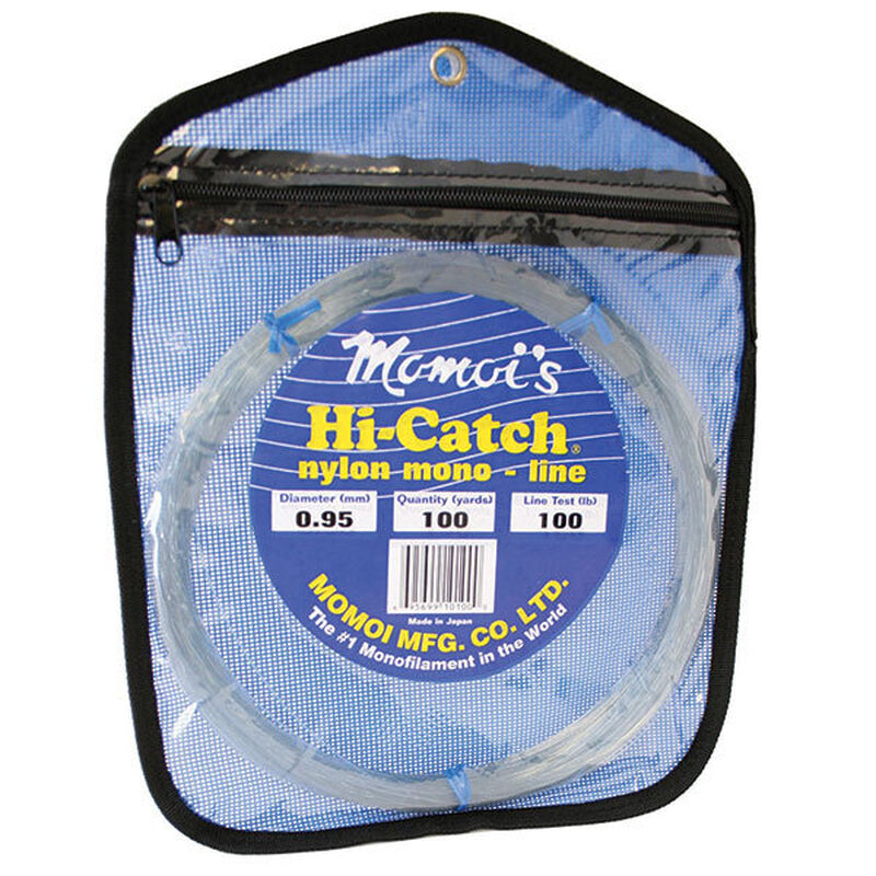 MOMOI FISHING LINE Hi-Catch Nylon Mono-Line Leader Coil, Smoke Blue, 100  yds.