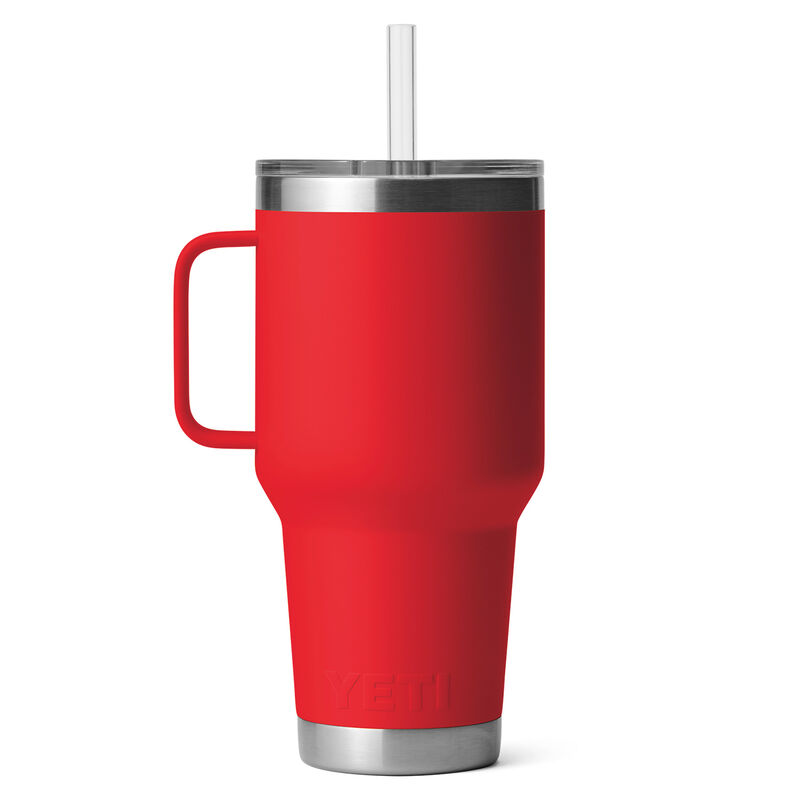 YETI Rambler 35 oz Straw Mug, Vacuum Insulated, Stainless Steel, Rescue Red