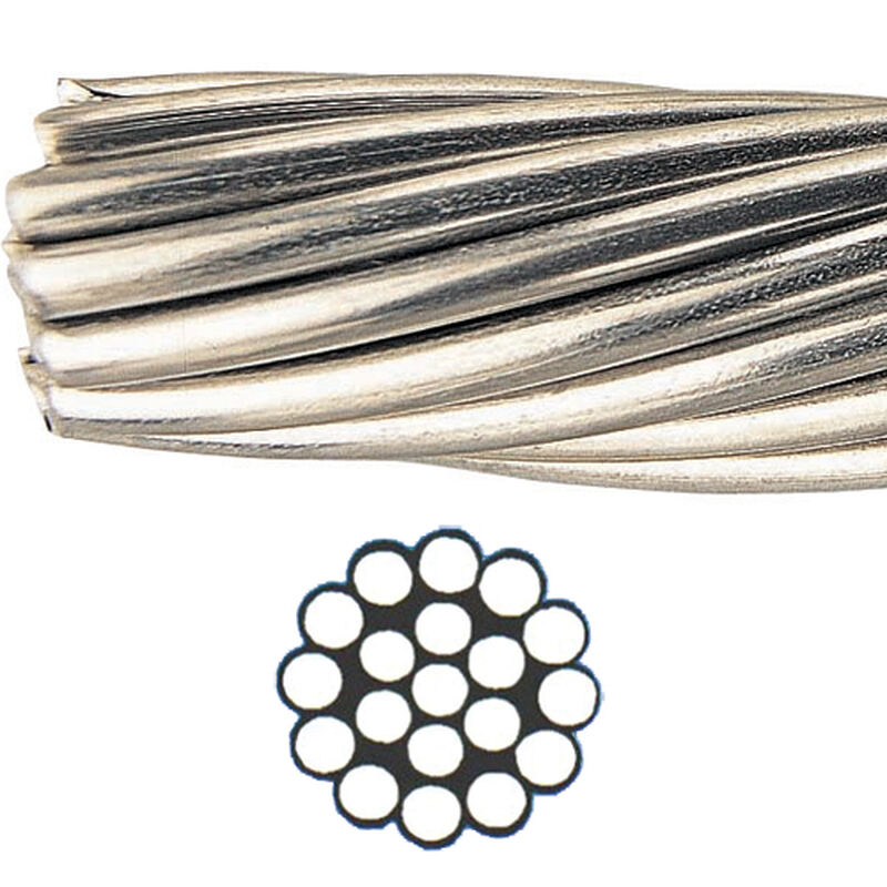 STAINLESS STEEL 1x19 LOW CARBON MARINE GRADE T316 WIRE ROPE - T6WR119 —  Cable Rail Specialist