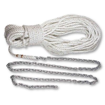 Seachoice Boat Anchor Line Rope, 3-Strand Twisted, Nylon, White/Blue, 5/8  In. X 200 Ft. - Yahoo Shopping