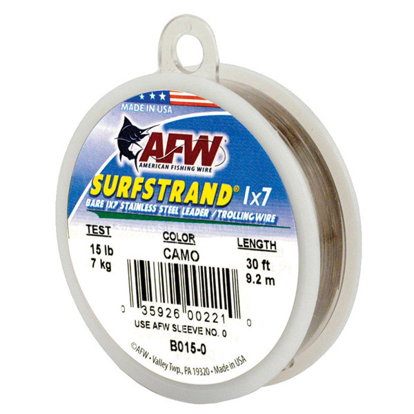 AMERICAN FISHING WIRE 30' Surfstrand Bare Stainless Wire Leader Material,  B030-0