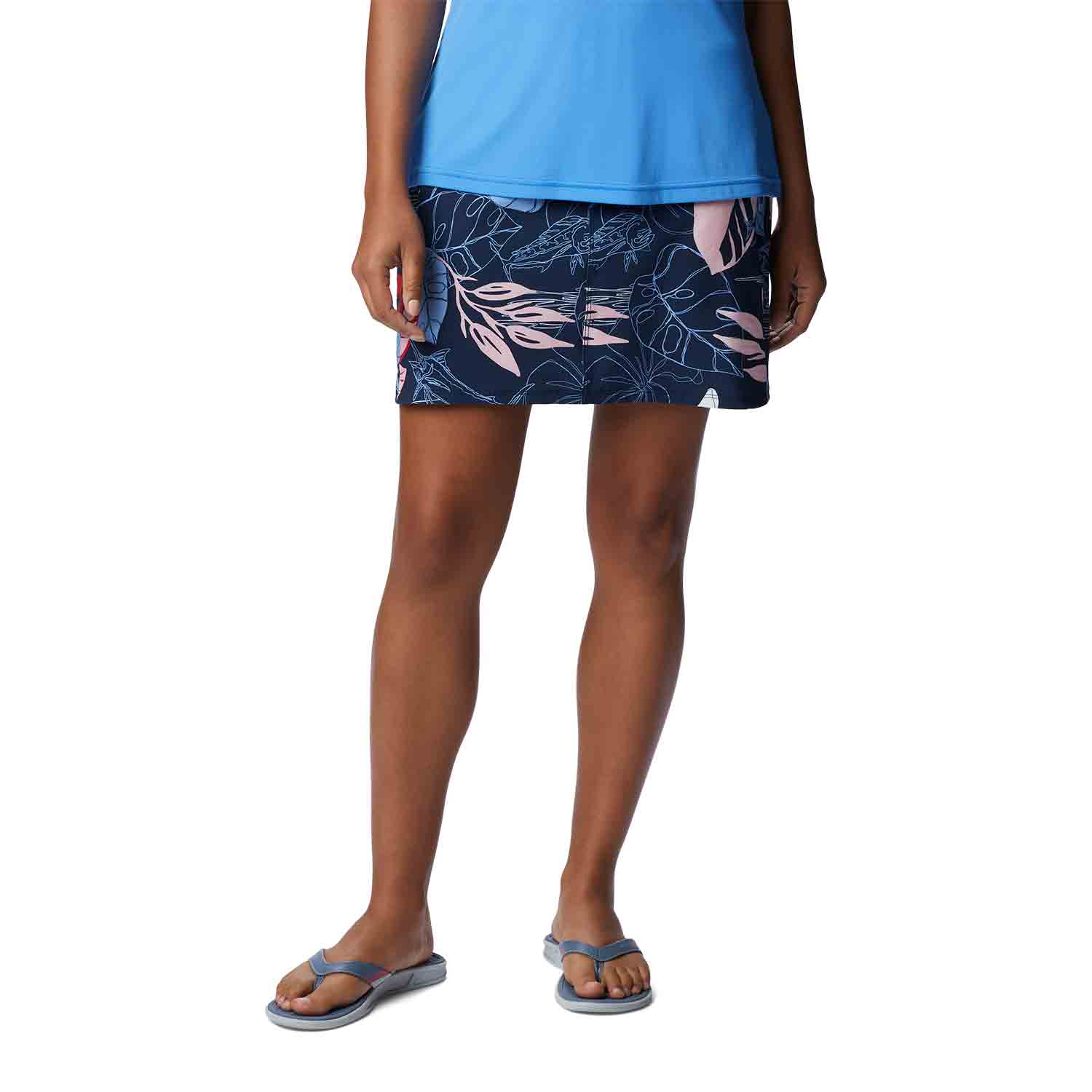 SC&CO Women's Comfortable Stretch Double Wraparound Skort Size: S, Color:  Blue 