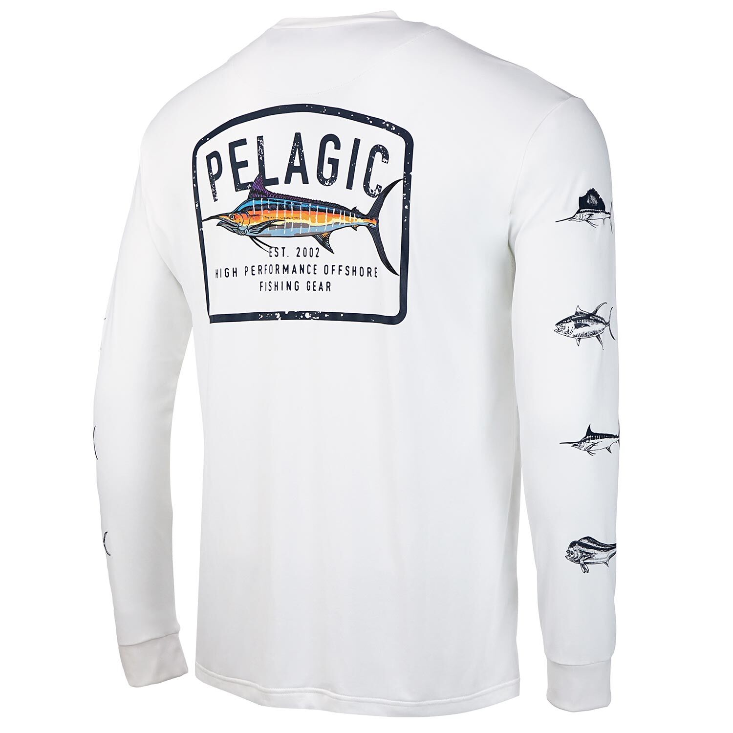 Pelagic Women's White Ultratek Fish Camo L/S Performance Shirt