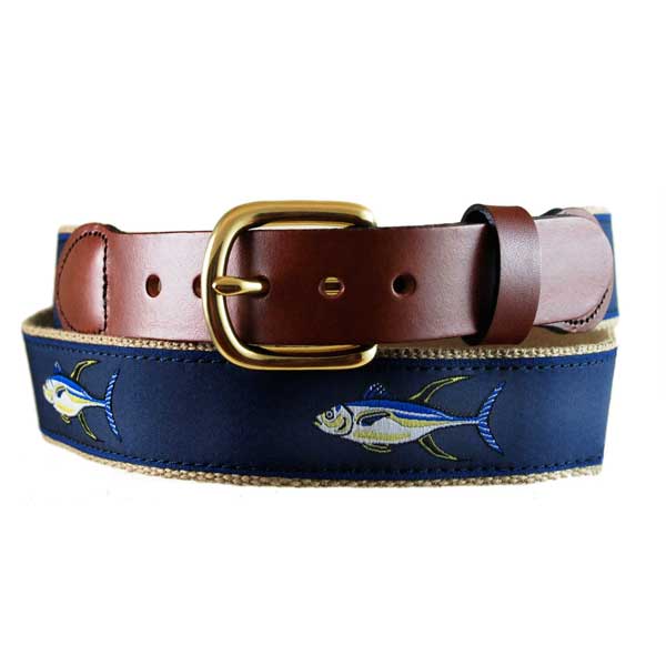 Men's Yellow Fin Leather Tab Belt | West Marine