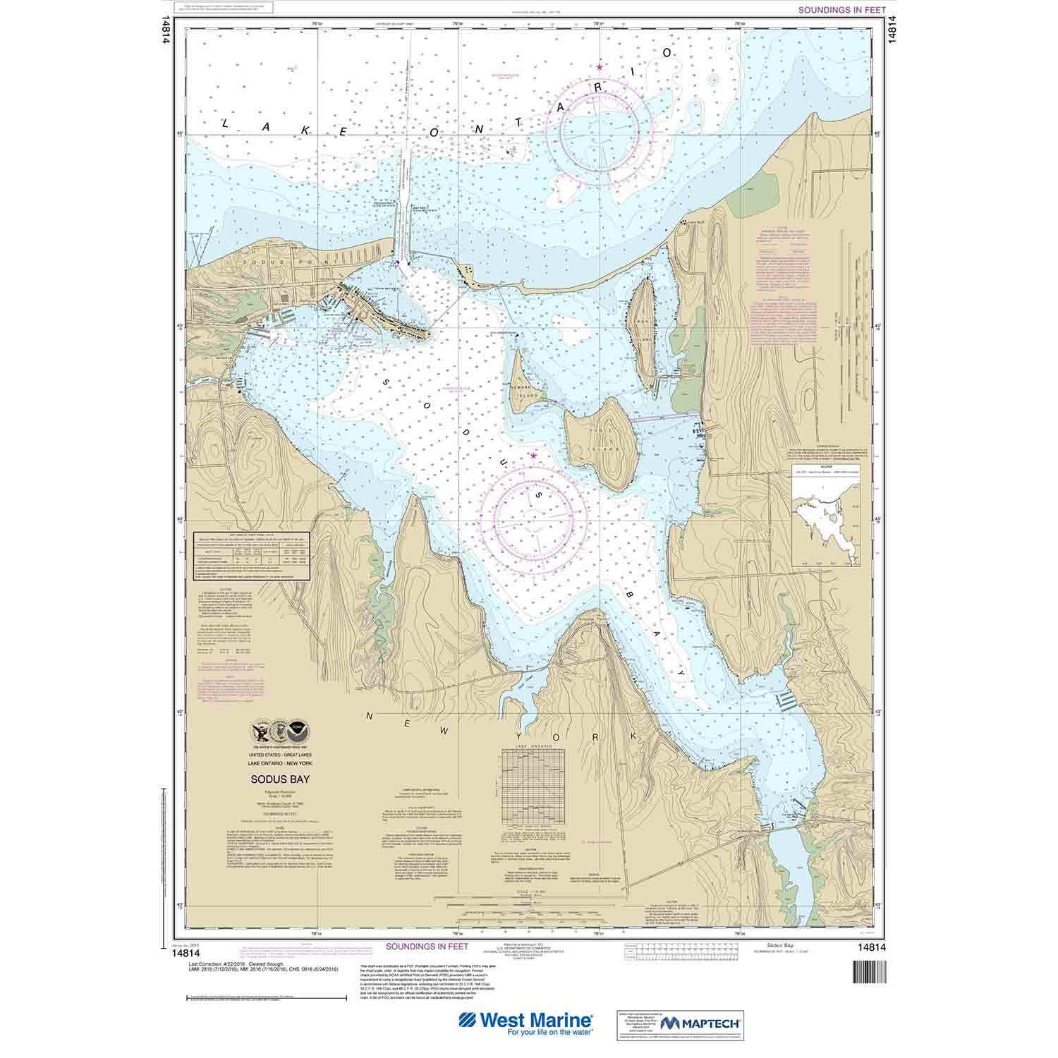 NOAA Maptech® NOAA Recreational Waterproof Chart-Sodus Bay, 14814 ...