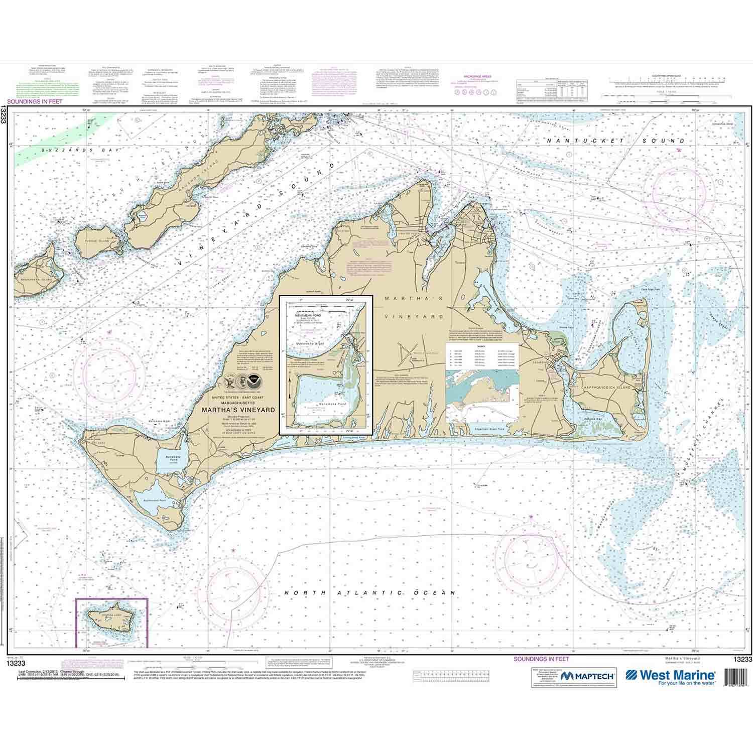 noaa-maptech-noaa-recreational-waterproof-chart-martha-s-vineyard-menemsha-pond-13233-west