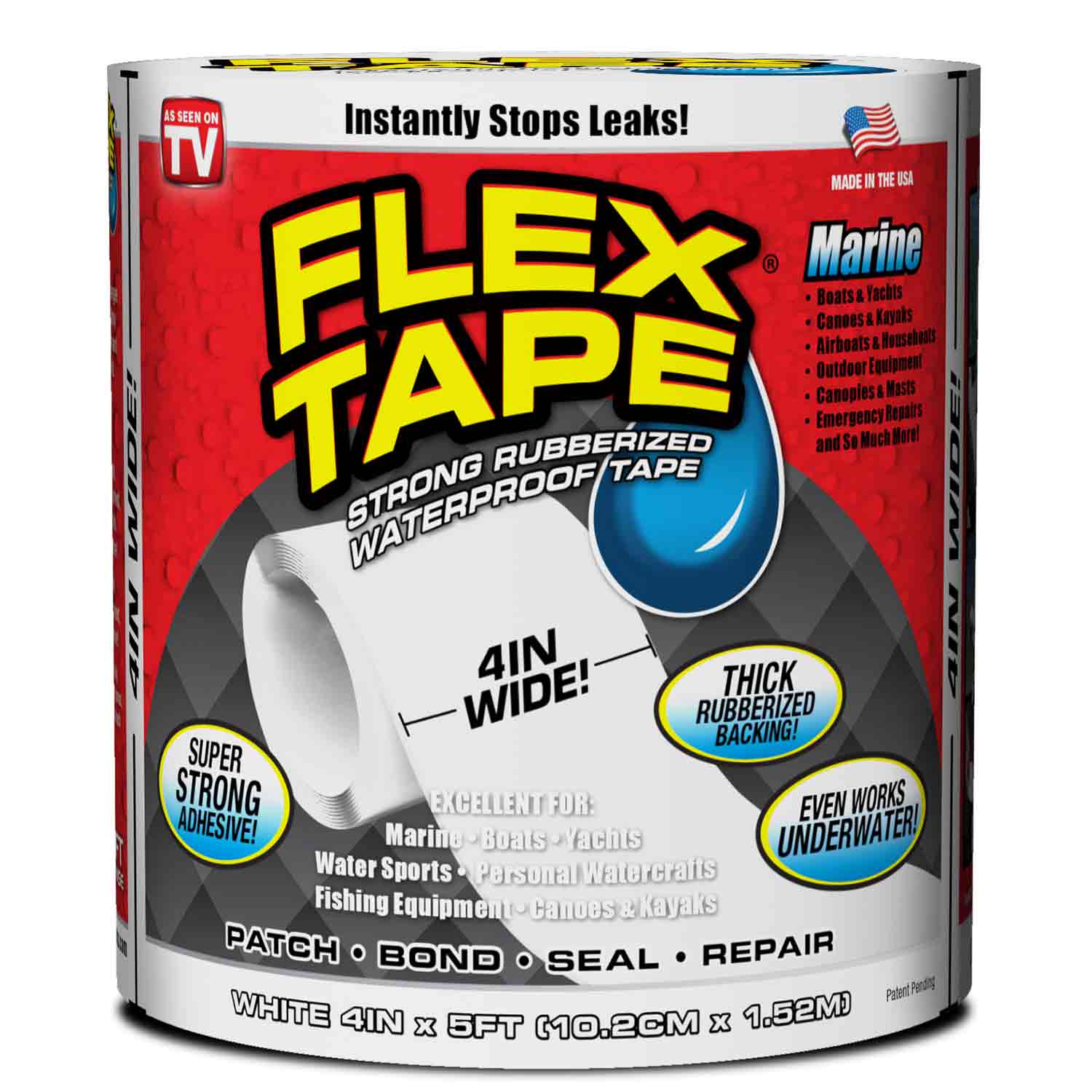 FLEX TAPE Clear Mini Waterproof Tape Patches, 3 x 4-In., 2-Pack