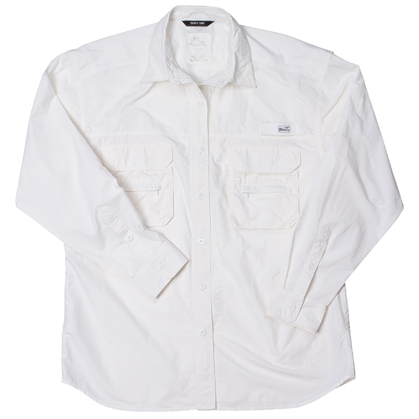 West Marine Cream Off-White Nylon Trophy Fishing Long Sleeve Shirt Mens  Size L