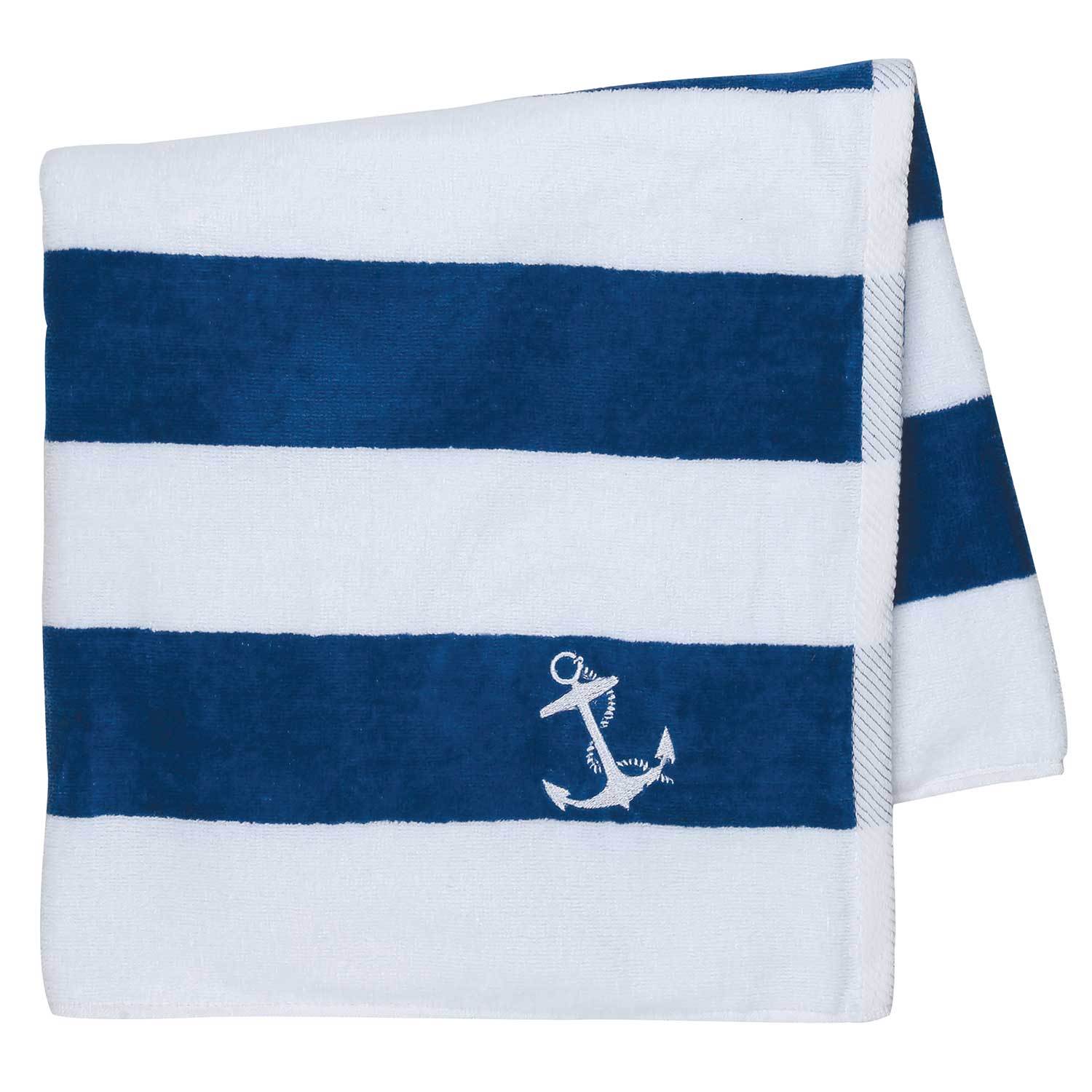 Cabana Anchor Towel, Royal/White | West Marine