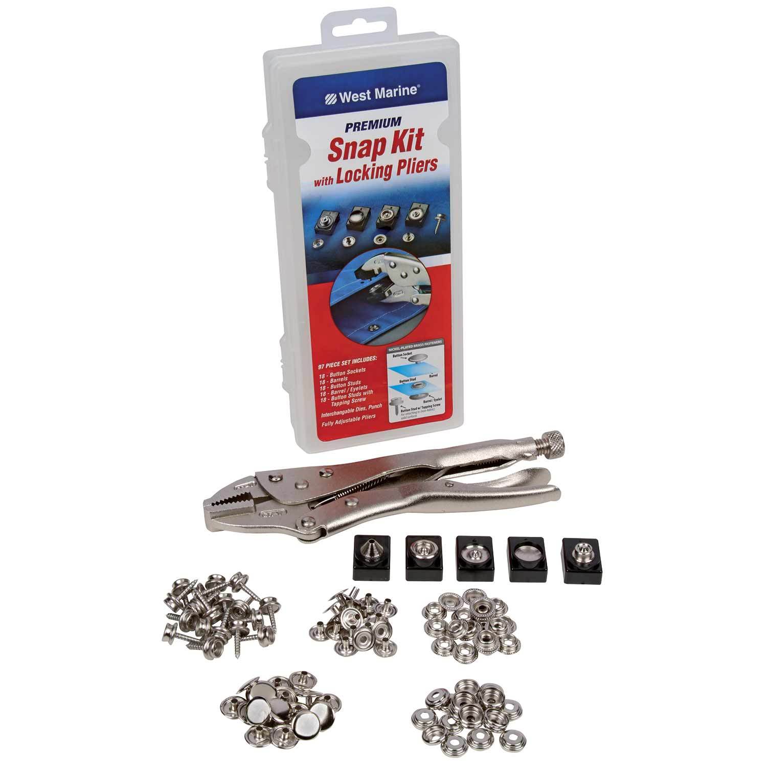Snap Set with Long Posts for Thick Fabric or Carpet, All Stainless Steel  Parts Except The Eyelet,10 Pc. Set