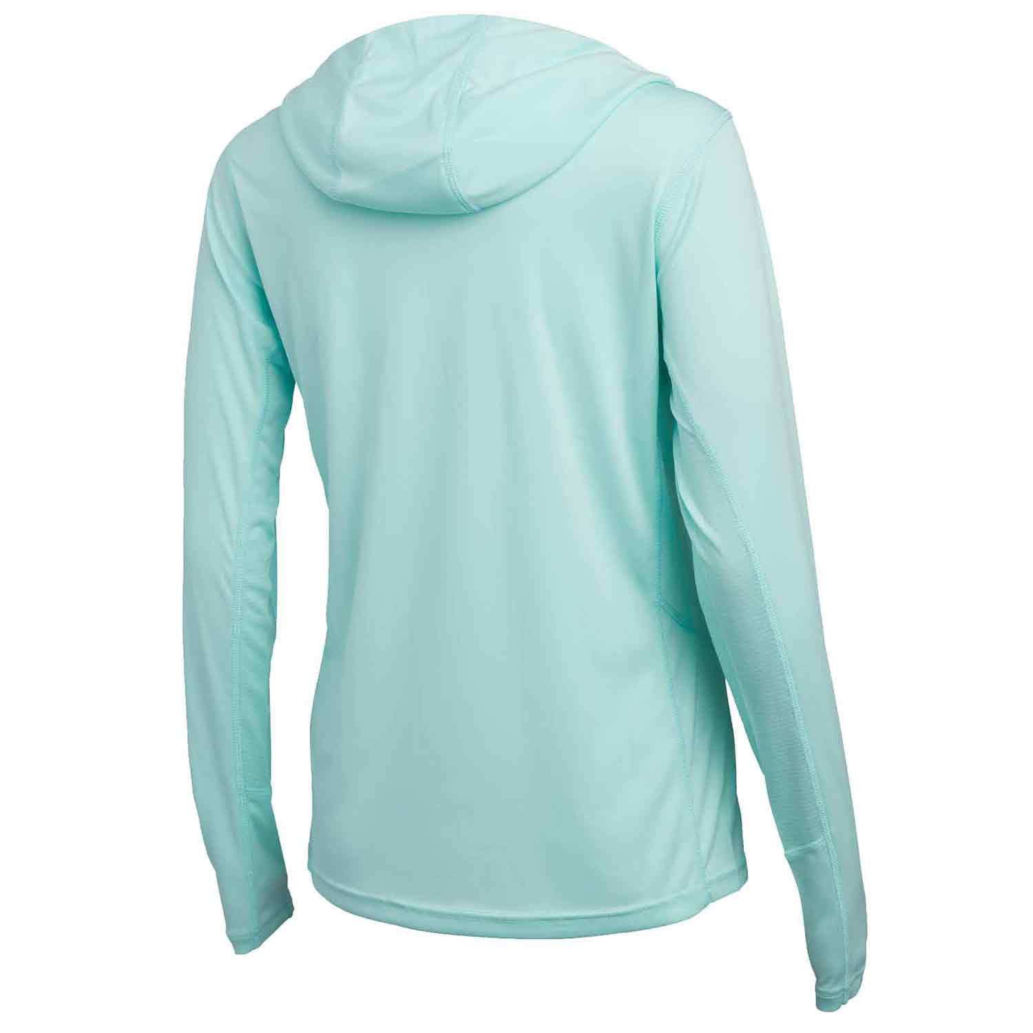 Pelagic Vaportek Hooded Long-Sleeve Fishing Shirt for Ladies - Tropical Aqua - M