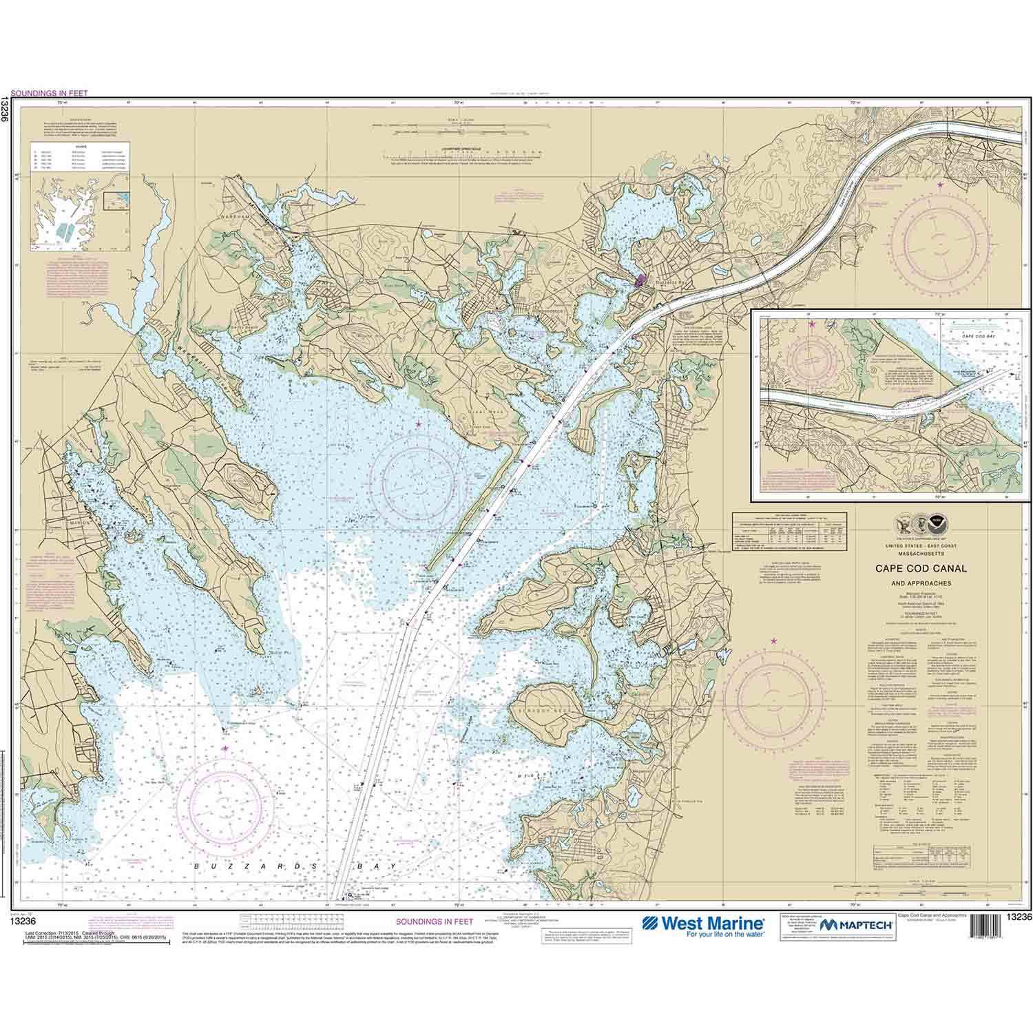 NOAA Maptech® NOAA Recreational Waterproof Chart-Cape Cod Canal and ...