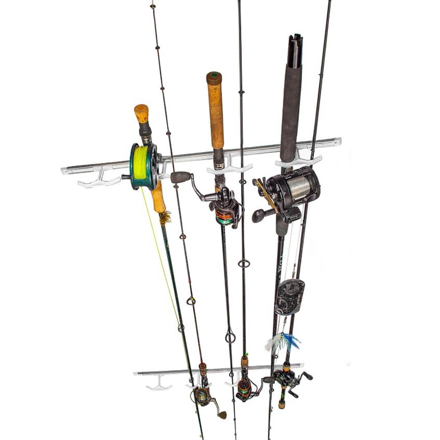Fishing Rod Pole Reel Holder Garage Ceiling Mount Rods Rack