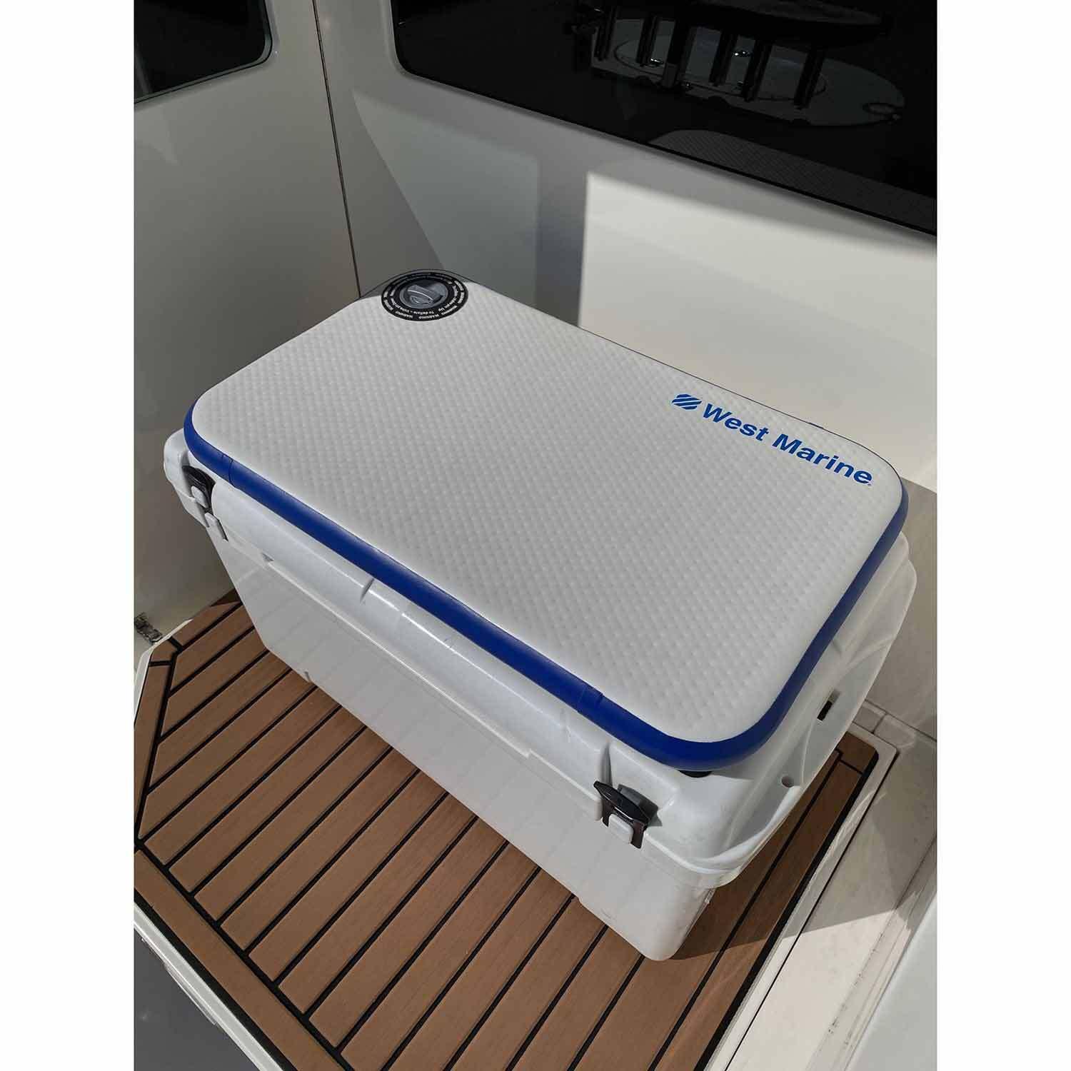 Cooler Seat Cushion, Boat Cushion Made With Seaquest Marine Pleated Vinyl.