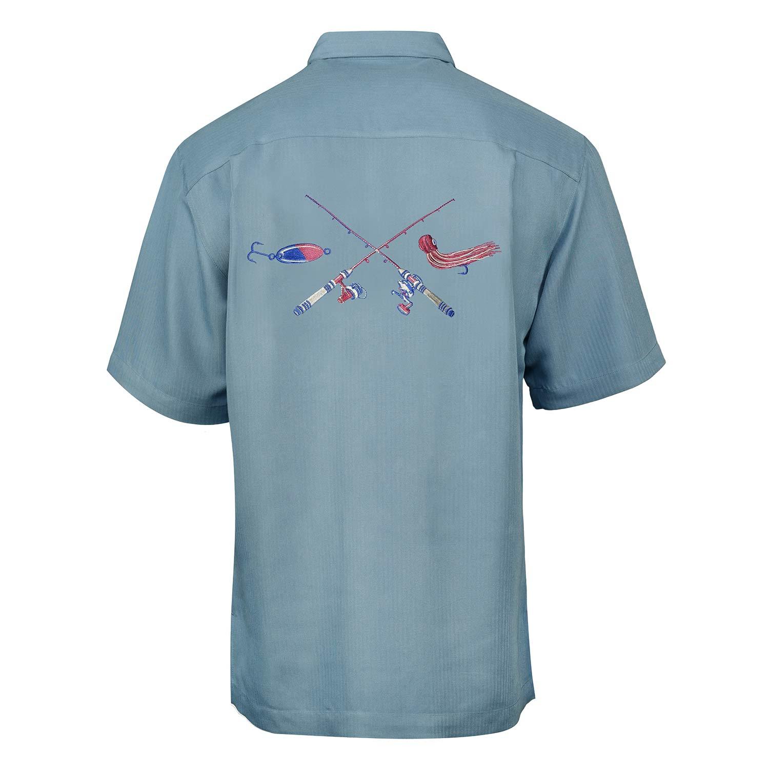 HOOK & TACKLE Men's Crossing Rods Embroidered Fishing Shirt