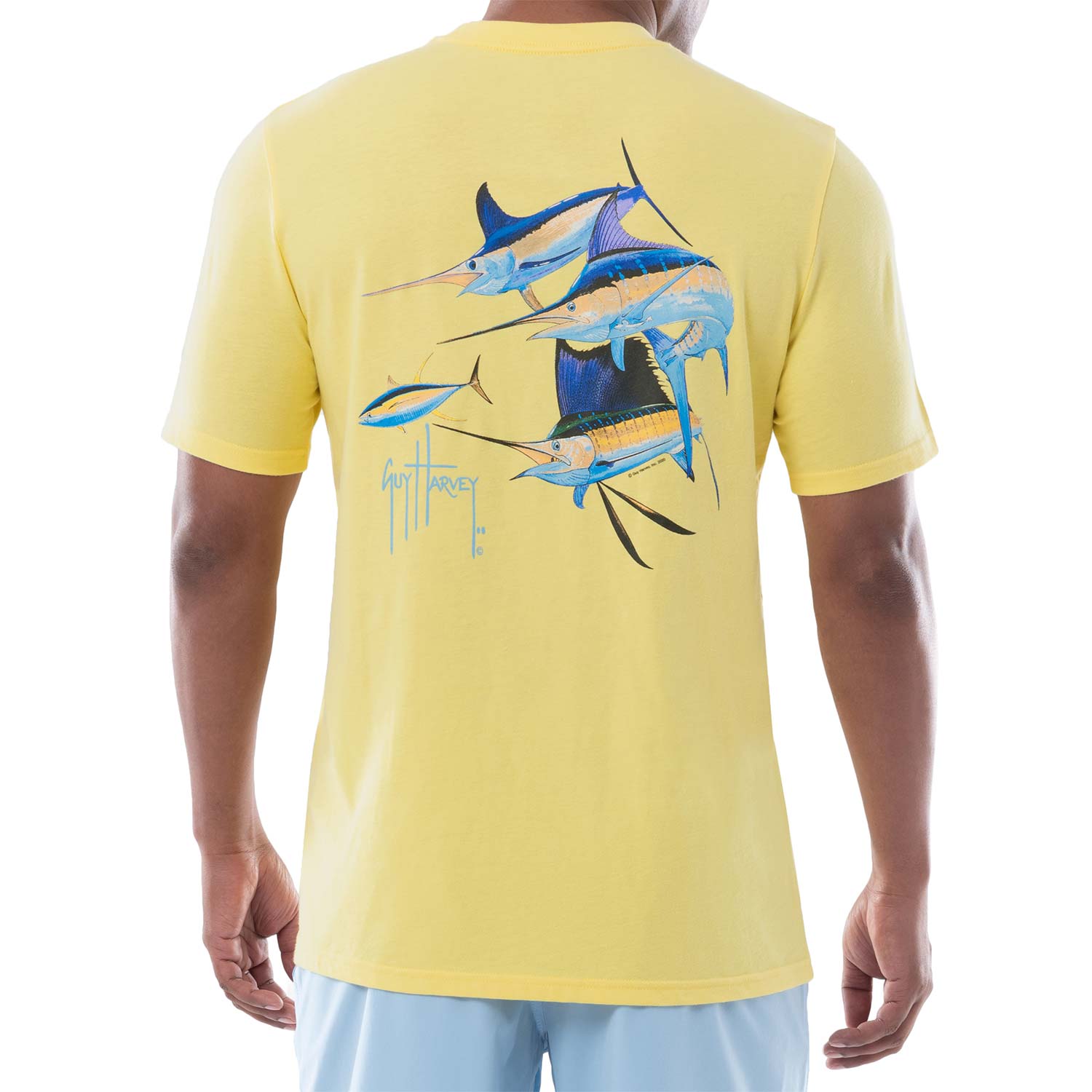 Guy Harvey Offshore Fishing Yellowfin Short-Sleeve Pocket T-Shirt for Men