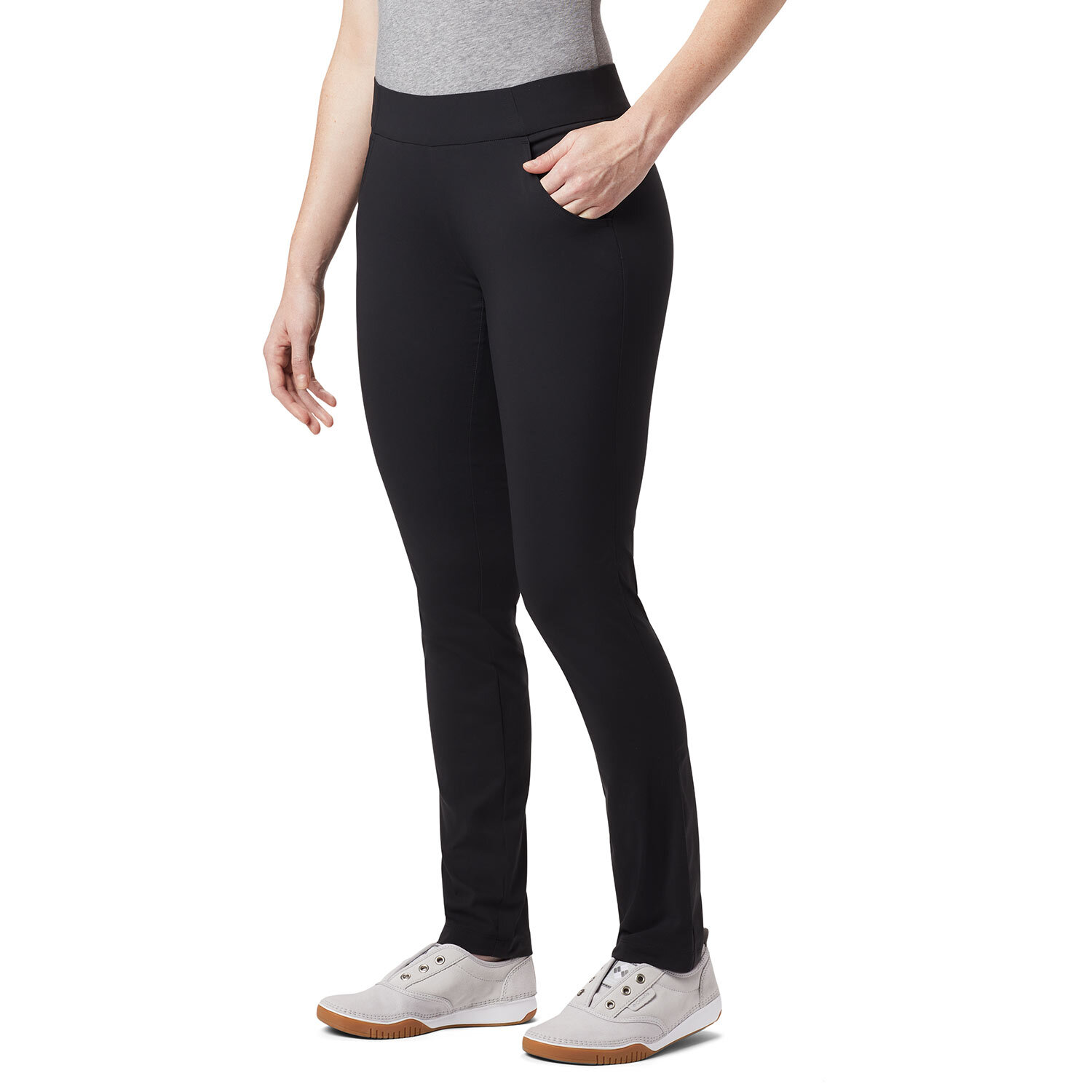 High waist winter leggings with back pocket and reflectors - RAVEN